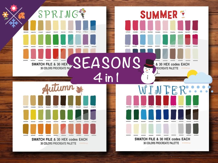 Seasonal color palettes